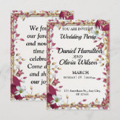 Elegante Bloemen Wedding Party Uitnodiging (Voorkant / Achterkant)