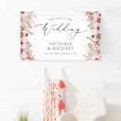 Elegante bloemen Welkom op de bruiloft Spandoek (Insitu)