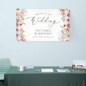 Elegante bloemen Welkom op de bruiloft Spandoek (Beurs)