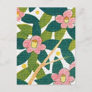 Elegante Bloemen & Wijnranken Briefkaart