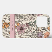 Elegante Bloemen Wildflower Botanical gepersonalis Case-Mate iPhone Case (Achterkant (horizontaal))