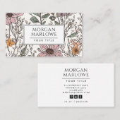 Elegante Bloemen Wildflower Botanical Visitekaartje (Voorkant / Achterkant)