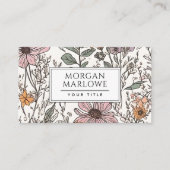 Elegante Bloemen Wildflower Botanical Visitekaartje (Voorkant)