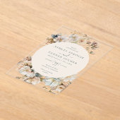 Elegante Bloemen Wildflower bruiloft Acryl Uitnodigingen (Laagn)