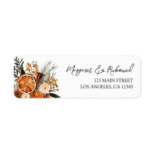 Elegante Bloemen Winter bruiloft Adresetiketten Etiket (Voorkant)