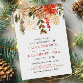 Elegante bloemen winter bruiloft kaart