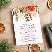 Elegante bloemen winter bruiloft kaart