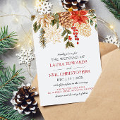 Elegante bloemen winter bruiloft kaart