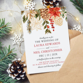 Elegante bloemen winter bruiloft kaart