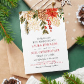 Elegante bloemen winter bruiloft kaart