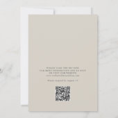 Elegante Bloemen Wit Geel Goud QR Code Trouwen Kaart (Achterkant)