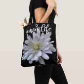 Elegante bloemen witte bloem witte madeliefje tote bag (Dichtbij)