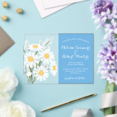 Elegante Bloemen Witte Daisies Boeket Bruiloftsbla Acryl Uitnodigingen (Insitu (Huwelijk))