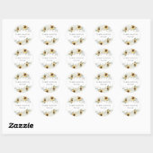 Elegante Bloemen Witte Hydrangea Zonnebloemen Brui Ronde Sticker (Vel)