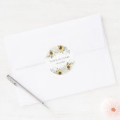 Elegante Bloemen Witte Hydrangea Zonnebloemen Brui Ronde Sticker (Envelop)