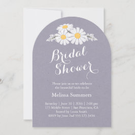 Elegante bloemen witte madeliefjes bruidsdouche kaart