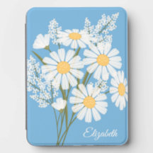 Elegante bloemen witte margrieten op blauw