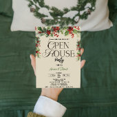 Elegante Bloemen Xmas Holly Kerstmis Open Huis Kaart