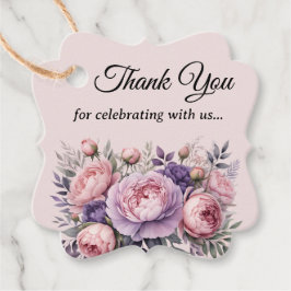 Elegante Bloemen zachte pastel kleuren Dank U Bedankjes Labels