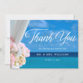 Elegante Bloemen Zomer Strand Bruiloft Dank u kaar Bedankkaart (Voorkant)