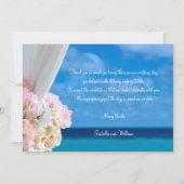 Elegante Bloemen Zomer Strand Bruiloft Dank u kaar Bedankkaart (Achterkant)