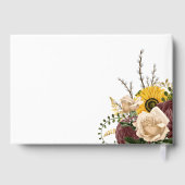 Elegante Bloemen Zonnebloem Huwelijk Gold Folie Gastenboek (Achterkant)