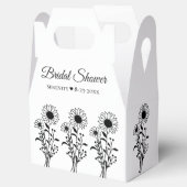 Elegante Bloemen Zonnebloem Zwart Wit Vrijgezellen Bedankdoosjes (Geopend)