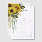 Elegante Bloemen Zonnebloemen Huwelijk Save The Da Vellum Uitnodigingen (Offset)