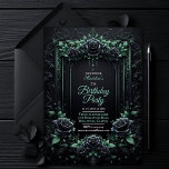 Elegante Bloemen Zwart en Groen Party Uitnodiging<br><div class="desc">5x7 Elegante Groene Verjaardag Uitnodiging | Witchy Dark Moody Sjabloon | Uitnodigingen voor groene partijen | Verjaardagsuitnodigingen voor vrouwen | Magische feeënuitnodiging | tekst Vier in stijl met deze luxe bloemengroene verjaardagsfeestuitnodiging sjabloon. Ontworpen voor mensen die tijdloze elegantie waarderen, is deze afdrukbare uitnodiging ideaal voor verjaardagen van elke mijlpaal, of...</div>