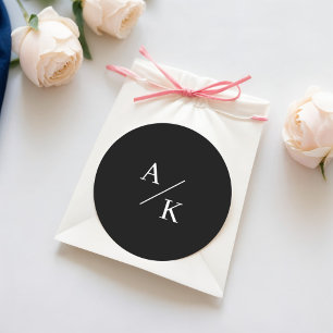 Elegante Bloemen zwart en wit Ronde Sticker