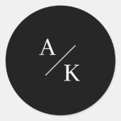 Elegante Bloemen zwart en wit Ronde Sticker (Voorkant)