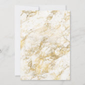 Elegante Bloemen Zwart Goud Wit Marmeren bruiloft Kaart (Achterkant)