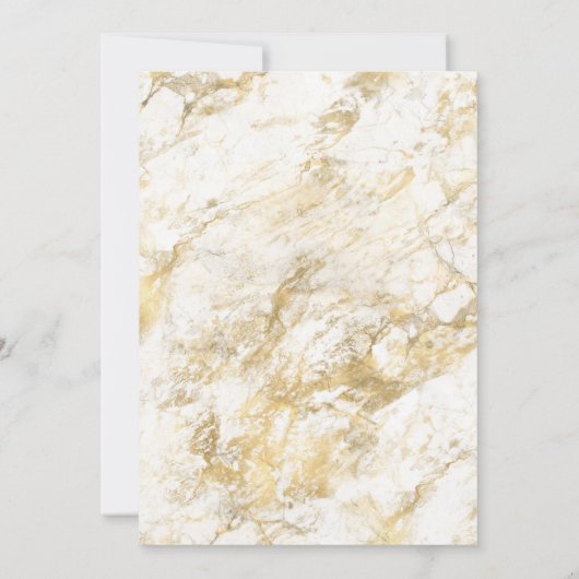Elegante Bloemen Zwart Goud Wit Marmeren bruiloft Kaart (Achterkant)