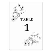 Elegante Bloemen Zwart-wit bruiloft Kaart (Voorkant)