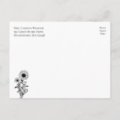 Elegante Bloemen Zwart Wit Repetitie diner Uitnodiging Briefkaart (Achterkant)