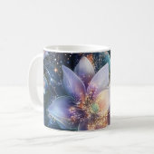 Elegante Bloemen Zwarte Koffie Mok (Voorkant links)