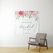 Elegante bloemenaquarel handgeschilderd wandkleed (In situ)