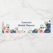 Elegante Bloemenaquarel Waterfles Etiket (Enkel label)