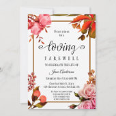 Elegante bloemenbegrafenisdienst Uitnodiging (Voorkant)