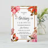 Elegante bloemenbegrafenisdienst Uitnodiging (Staand voorkant)