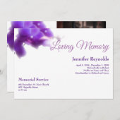 Elegante bloemenbegrafenisfoto aankondiging (Voorkant / Achterkant)