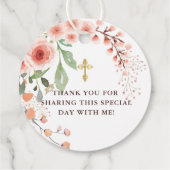 Elegante bloemenbevestiging bedankjes labels (Achterkant)