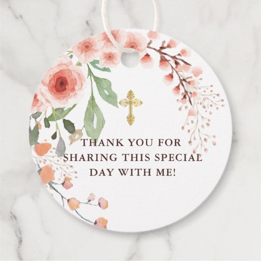 Elegante bloemenbevestiging bedankjes labels (Achterkant)