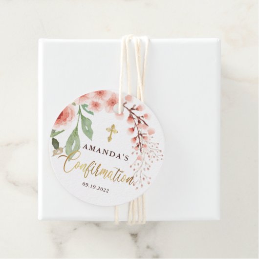 Elegante bloemenbevestiging bedankjes labels (In situ)