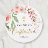 Elegante bloemenbevestiging bedankjes labels (Voorkant)