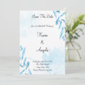 Elegante bloemenbewaar de datum wieden uitnodiging (Staand voorkant)