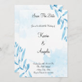 Elegante bloemenbewaar de datum wieden uitnodiging (Voorkant / Achterkant)