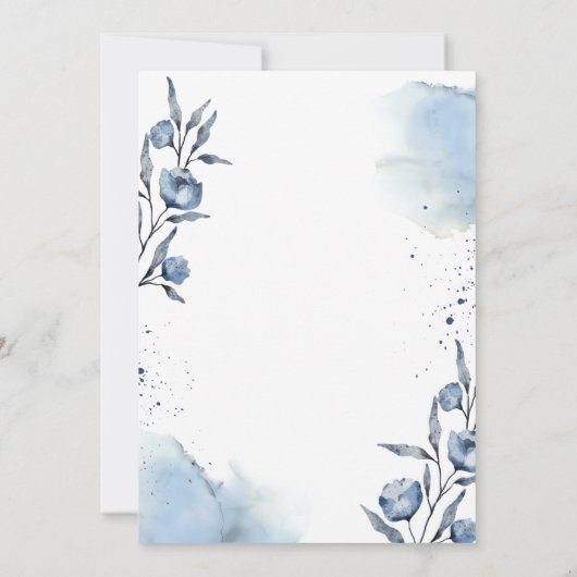 Elegante bloemenbewaar de datum wieden uitnodiging (Achterkant)