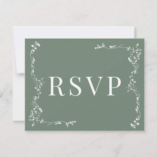 Elegante Bloemenblad Classic Wedding RSVP (Voorkant)