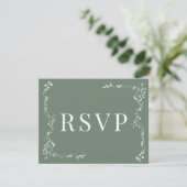 Elegante Bloemenblad Classic Wedding RSVP (Staand voorkant)